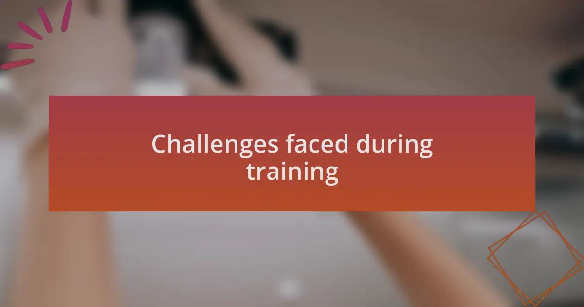 Challenges faced during training