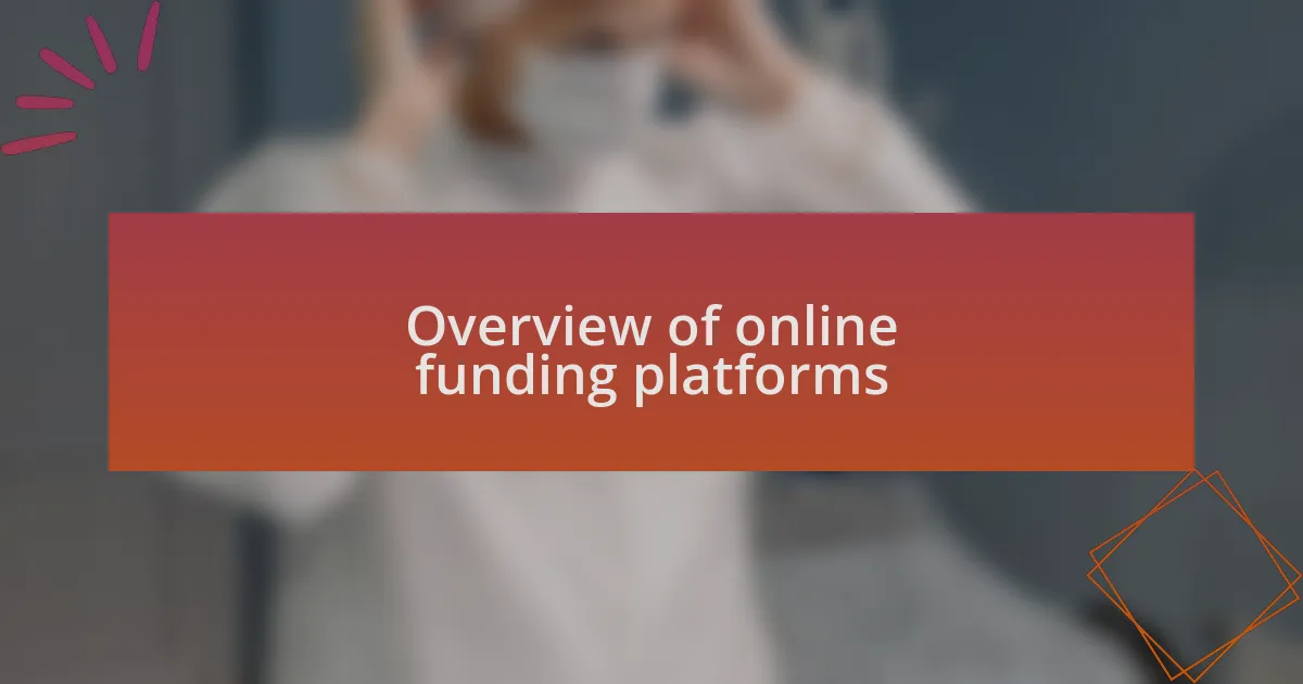 Overview of online funding platforms
